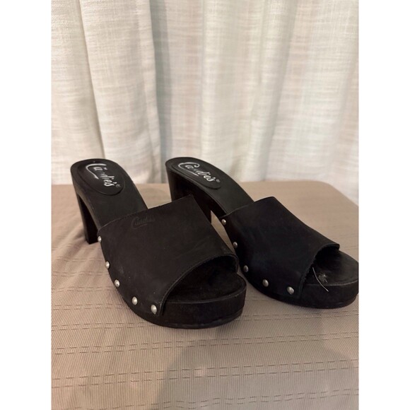 Vintage Candies‎ Black Suede Platforms 90s Y2K Studded Made In Italy Size 10 - Picture 4 of 8